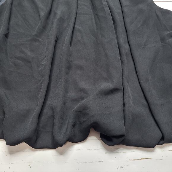 Madewell Sleeveless Chiffon Bubble Hem Top Black Flowy Jewel Neckline Small 6 - Picture 6 of 8